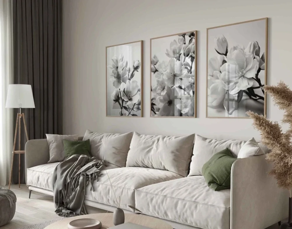 Černobílé květiny 