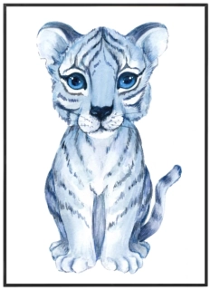 Bílý tygr Watercolor