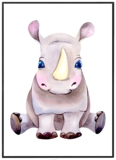 Nosorožec Watercolor