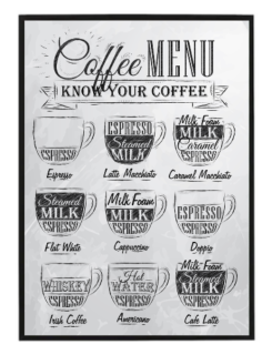 Coffee menu