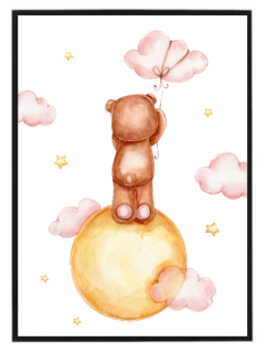 Pink bear watercolour serie