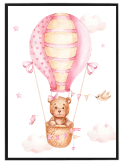 Pink bear watercolour serie