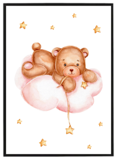 Pink bear watercolour serie