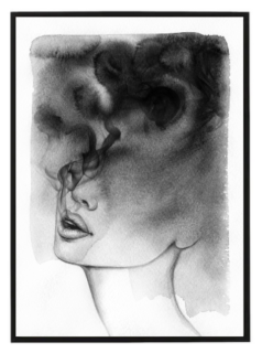 Woman in smoke